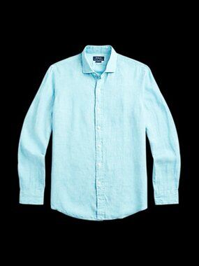 POLO RALPH LAUREN Linen Classic Fit Button Down Long Sleeve Shirt MEDIUM NWT